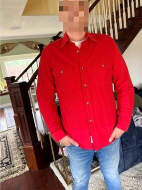 Woolrich Bright Red Men's Casual Button-Down Shirt NWT